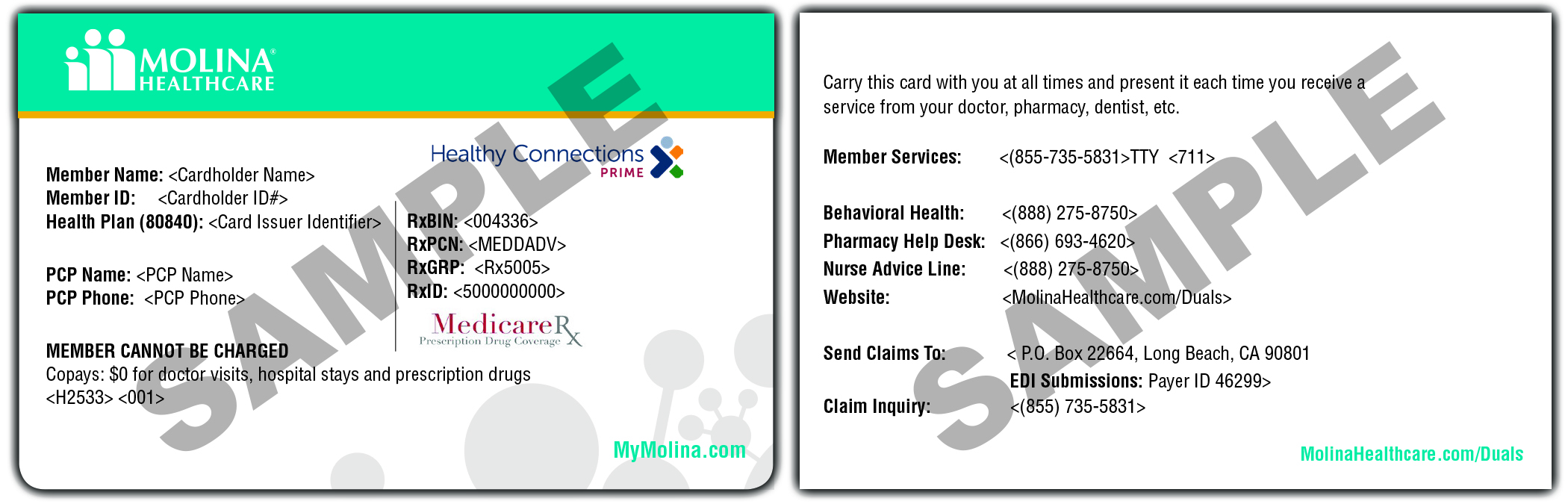Member ID | Molina Healthcare South Carolina