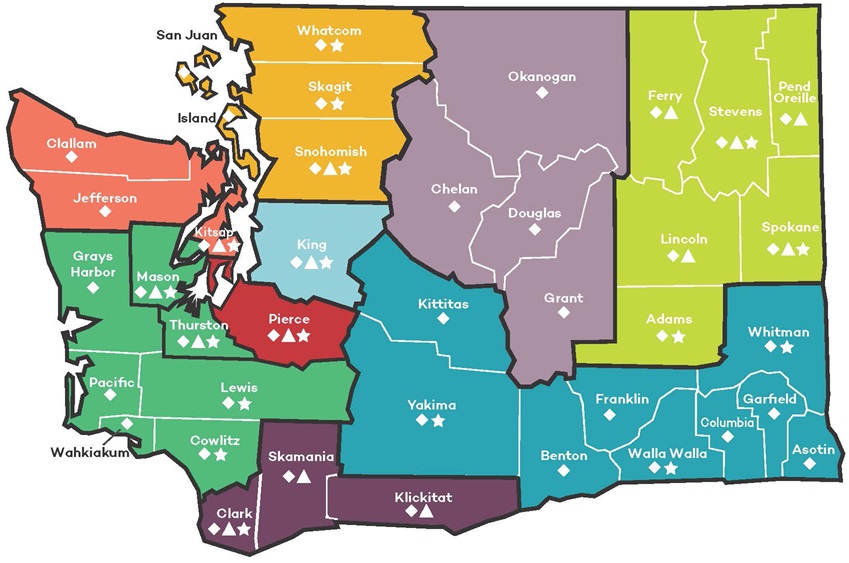 2021 Service Area Washington Map