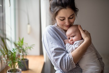 Mom and newborn baby