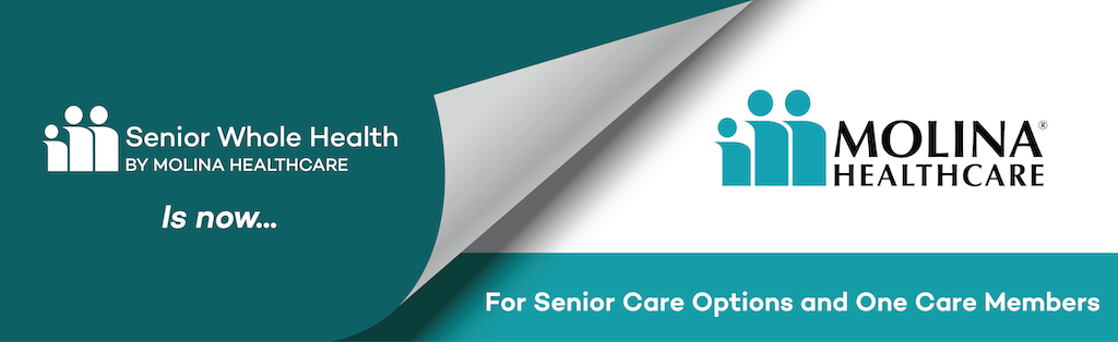 senior whole health and molina logos