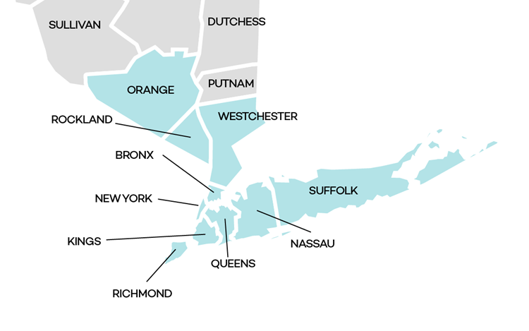 New York service coverage map