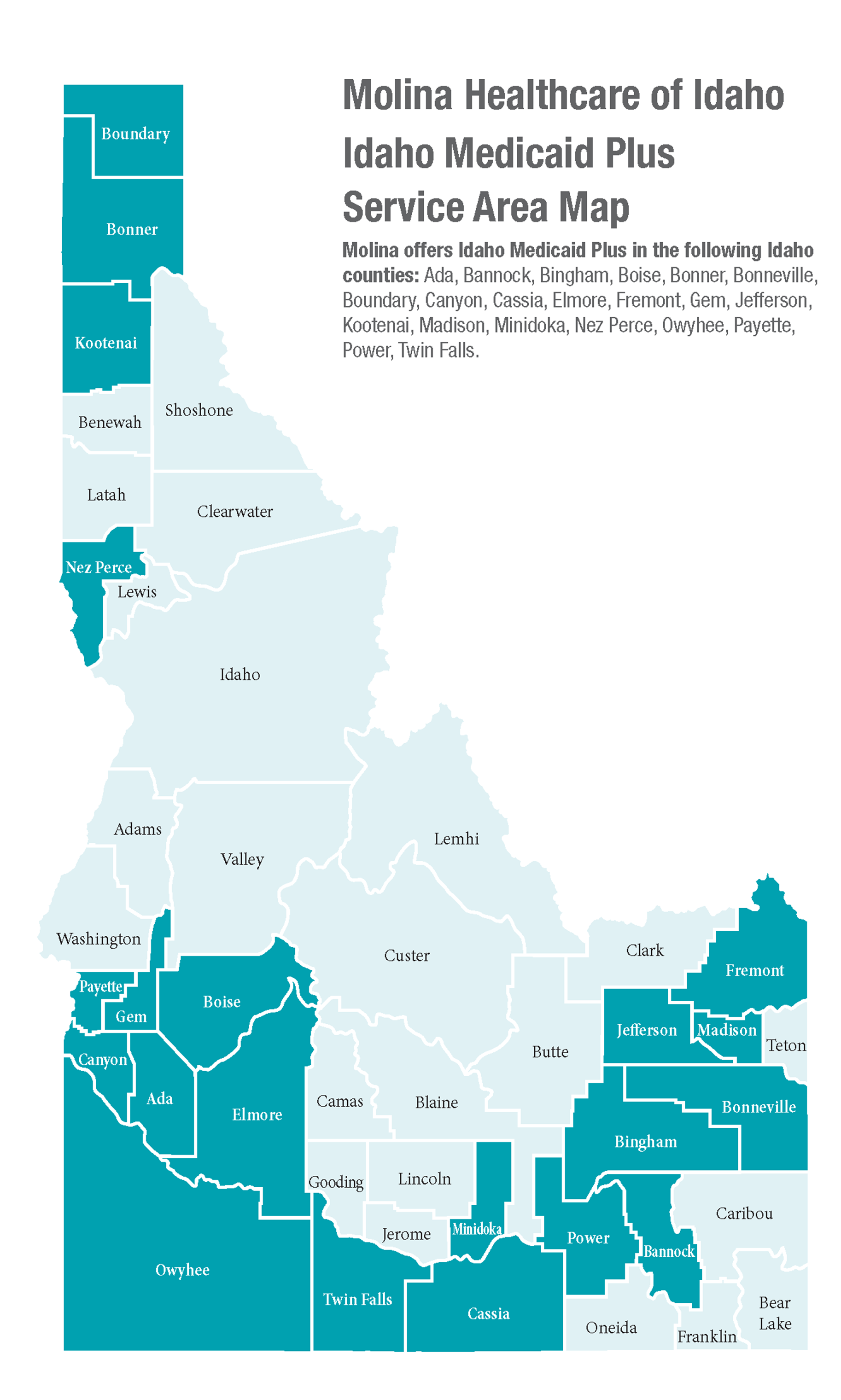 Idaho service area map