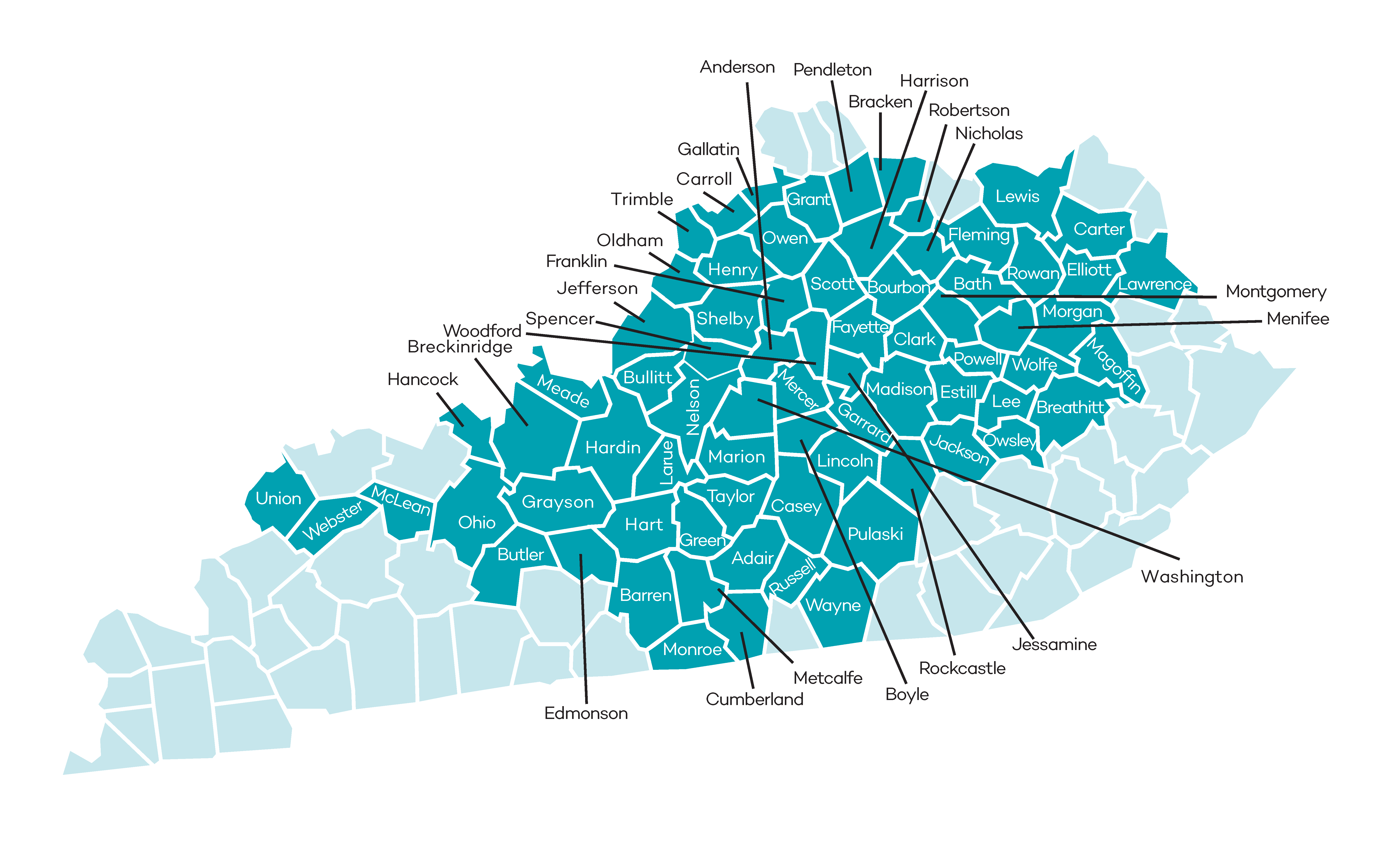 Kentucky service area map