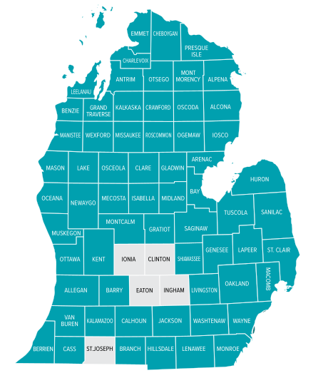 Michigan county map
