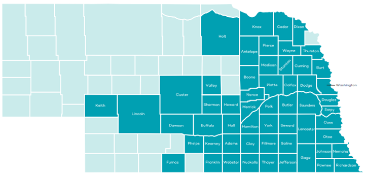 Nebraska Service Area Map