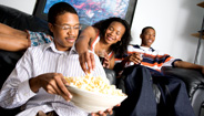Teenagers watching a movie Teenagers watching a movie