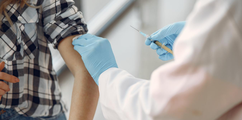 Person getting a shot