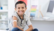smiling boy in doctor's office