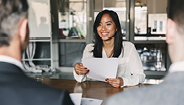 woman at job interview woman at job interview