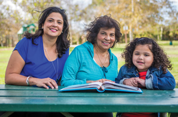grandmother, mother, and daughter
