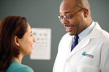 Doctor and patient talking