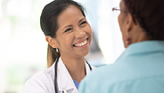 doctor smiling at patient