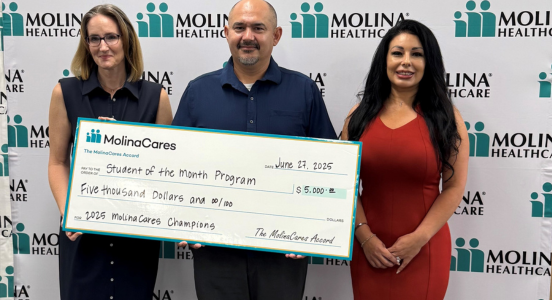 Molina Healthcare of California Student of the Month Check Presentation