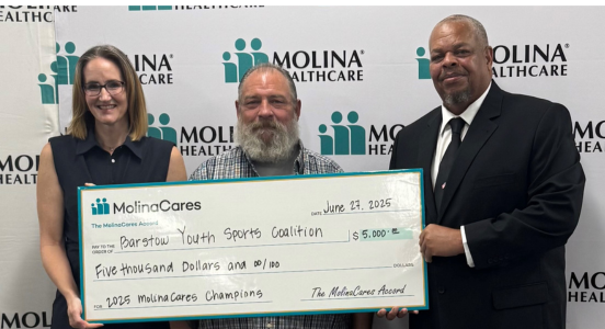 Molina Healthcare of California Sports Coalition Check Presentation