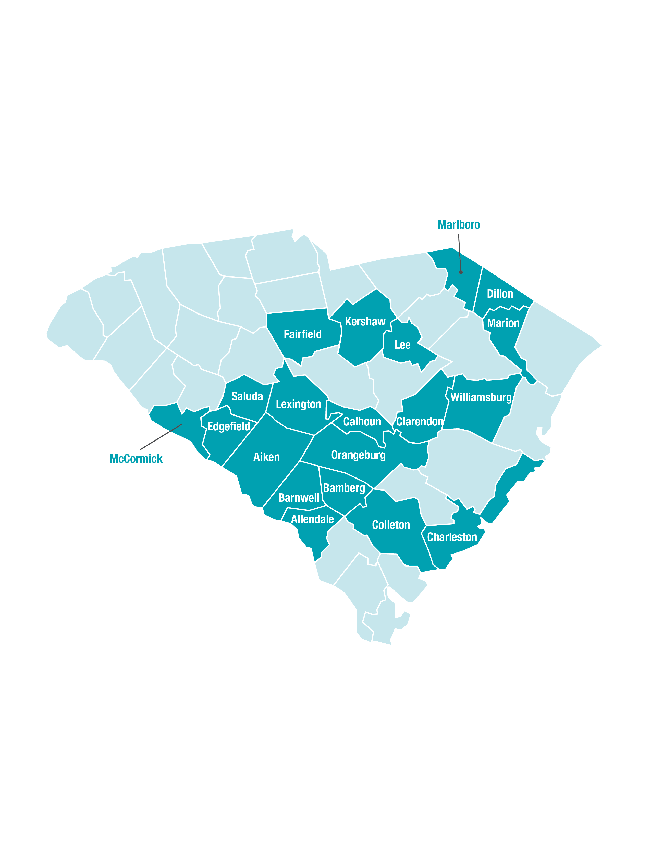 South Carolina Service Area Map