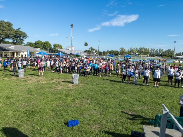 people at suicide prevention event