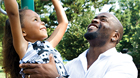 Father and daughter playing