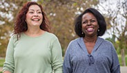 Two women smiling