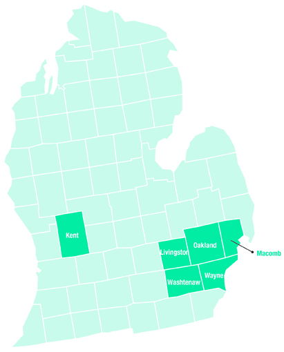 Michigan Service Area Map