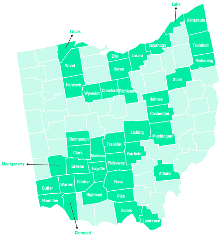 Ohio Service Area Map
