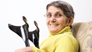 Woman with crutches Woman with crutches