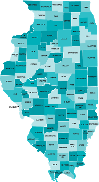 2021 Illinois mapa de area servicio
