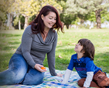 image of woman and boy at picnic