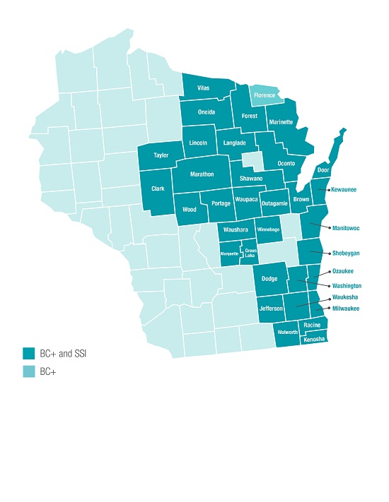 WI Service Area Map