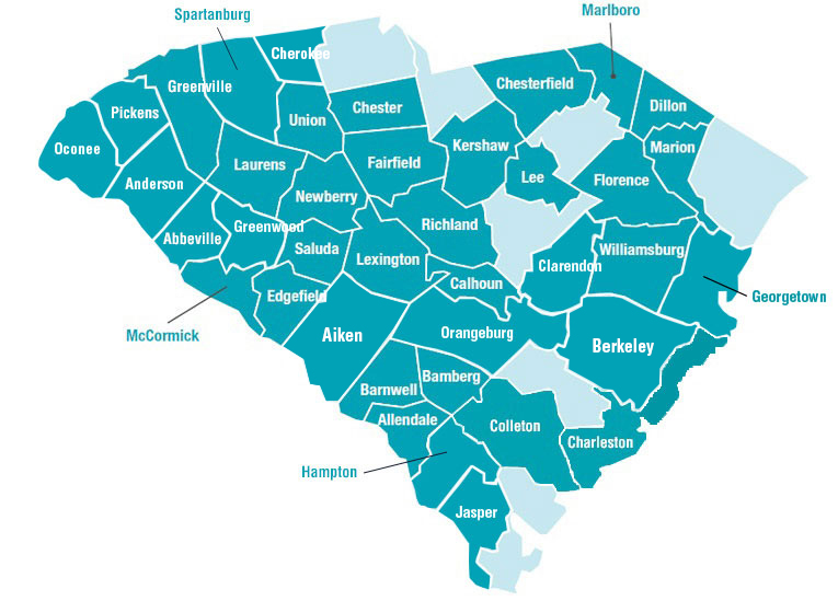 South Carolina Service Area Map