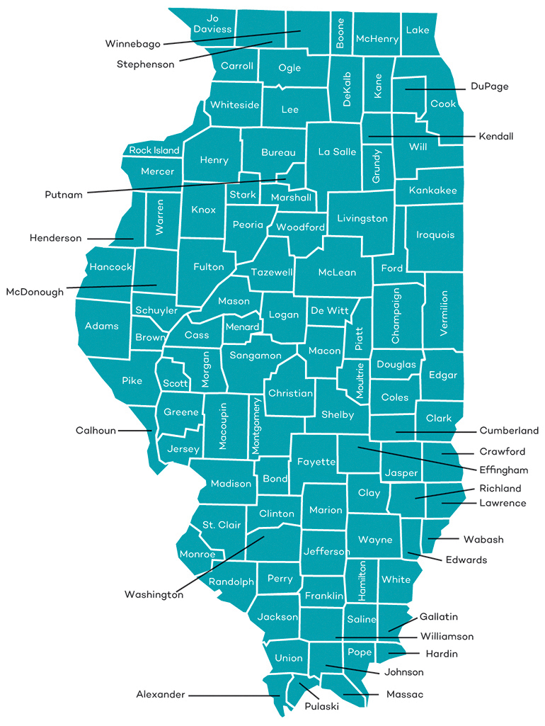 2021 IL Molina Dual Options Service Area Map